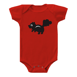 cute little skunk print on a onesie